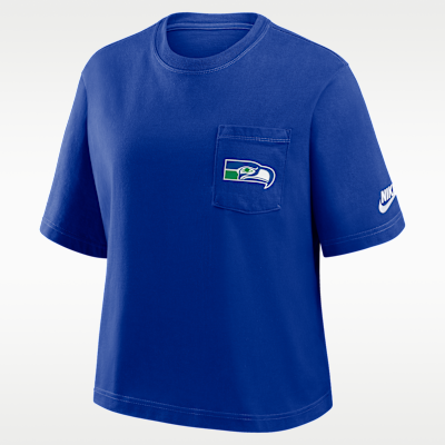Seattle Seahawks Rewind Pocket Boxy Women's Nike NFL T-Shirt