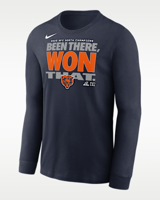Мужская футболка Chicago Bears 2025 NFC North Champions Trophy Collection Nike NFL Long-Sleeve