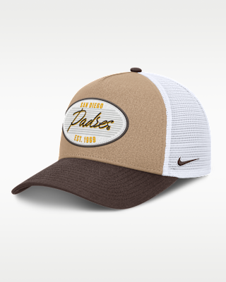 Мужские  San Diego Padres Rise Nike MLB A-Frame Trucker Adjustable Hat