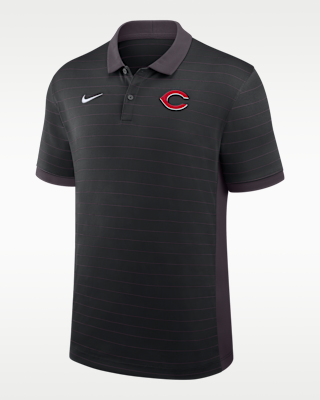 Мужские  Cincinnati Reds Authentic Collection Striped Victory Nike Dri-FIT MLB Polo