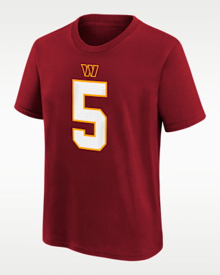 Jayden Daniels Washington Commanders Big Kids' Short-Sleeve T-Shirt