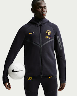 Мужское худи Chelsea FC Tech Fleece Windrunner Nike Soccer Full-Zip Hoodie для бега