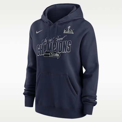 Sudadera con gorro sin cierre Nike de la NFL para mujer Seattle Seahawks Super Bowl LX Champions Epic Showdown