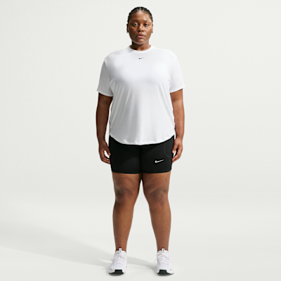 Nike One Relaxed Dri-FIT Kısa Kollu Kadın Üstü (Büyük Beden) görsel 4