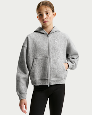 Детское худи Nike Sportswear Studio Fleece Big Kids' (Girls') Oversized Full-Zip Hoodie