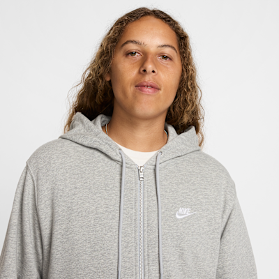 Nike Club Tam Boy Fermuarlı Fransız Havlu Kumaşı Erkek Kapüşonlu Üstü görsel 3