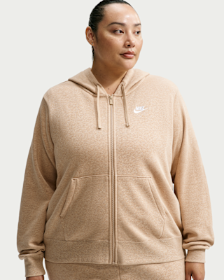 Женское худи Nike Sportswear Club Fleece Full-Zip Hoodie (Plus Size)