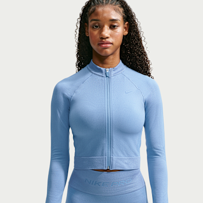 Nike Pro Seamless Tam Boy Fermuarlı Kadın Antrenman Üstü