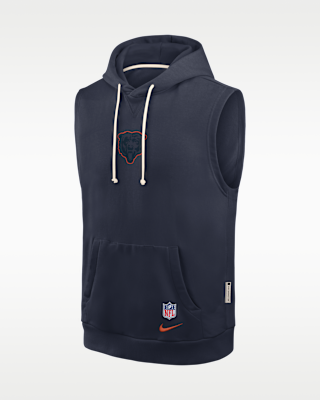 Мужское худи Chicago Bears Rivalries Collection Sideline Nike Dri-FIT NFL Sleeveless Pullover Hoodie
