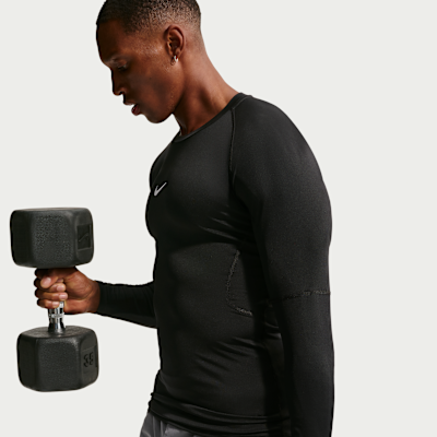 Nike Pro Dri-FIT Sıkı Kesimli Uzun Kollu Erkek Fitness Üstü görsel 3