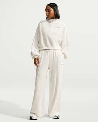 Женские Nike Studio Fleece Medium-Weight Plush Mid-Rise Wide-Leg Pants