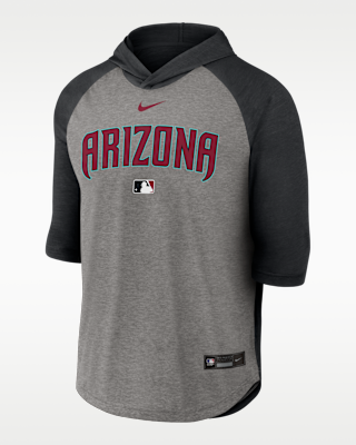 Мужская футболка Arizona Diamondbacks Authentic Collection Flux Nike Dri-FIT MLB 3/4-Sleeve Hooded