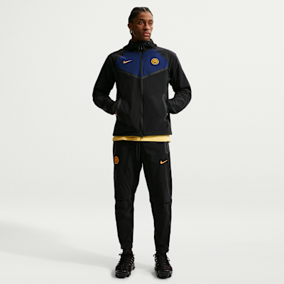 Nike Inter Milan Tech Windrunner Nike Tam Boy Fermuarlı Dokuma Erkek Futbol Ceketi görsel 4