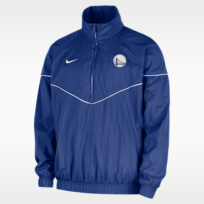 Chamarra tipo anorak Nike de la NBA para hombre Golden State Warriors Courtside Windrunner