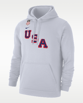 Мужское худи Quinn Hughes Nike USA Club Fleece Hockey Pullover Hoodie