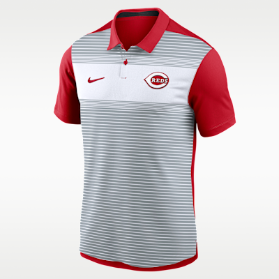 Polo Nike Dri-FIT de la MLB para hombre de los Cincinnati Reds Vapor Polo a rayas