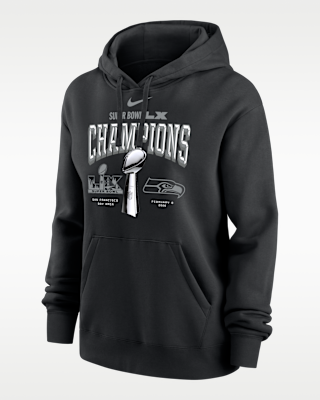 Женское худи Seattle Seahawks Super Bowl LX Champions Trophy Collection Nike NFL Pullover Hoodie