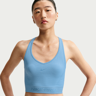 ナイキ プロ シームレス ウィメンズ Dri-FIT クロップド タンクトップ - ワークブルー