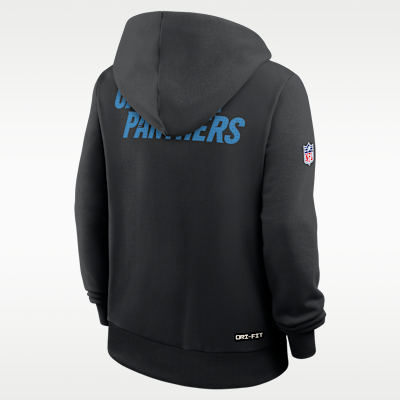 Sudadera con gorro sin cierre Nike de la NFL para mujer Carolina Panthers Sideline