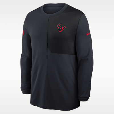 Houston Texans Sideline Coach Men's Nike Dri-FIT NFL Long-Sleeve Top