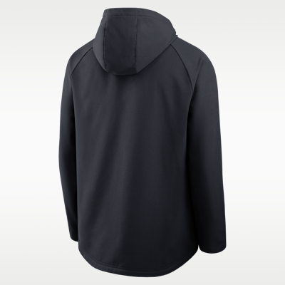 Chamarra Nike Therma-FIT de la MLB con gorro y cierre completo para hombre Washington Nationals Authentic Collection