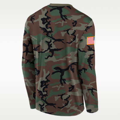 Playera de manga larga universitaria Nike Dri-FIT para hombre Arizona 2025 Military Appreciation Legend