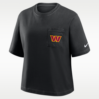 Playera Nike de la NFL para mujer Washington Commanders Rewind Pocket Boxy