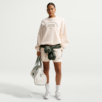 Nike Studio Fleece Orta Kalınlıkta Oversize Kadın Crew Üst görsel 4