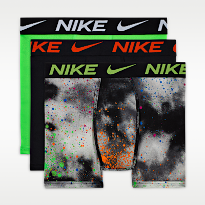Ropa interior estampada para niños talla grande (paquete de 3) Nike Dri-FIT Essentials