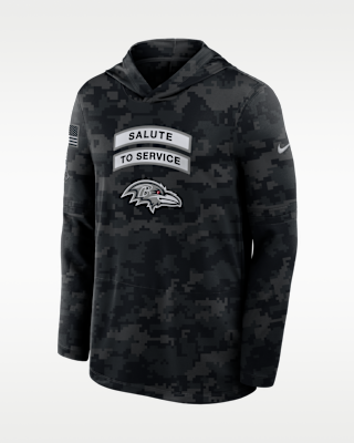 Мужские  Baltimore Ravens Salute to Service Sideline Nike Dri-FIT NFL Long-Sleeve Hooded Top