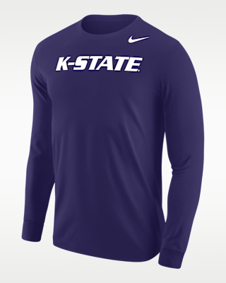 Мужская футболка Kansas State Wildcats Nike Football Long-Sleeve для футбола
