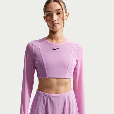 NikeCourt Slam Uzun Kollu Crop Kadın Tenis Üstü