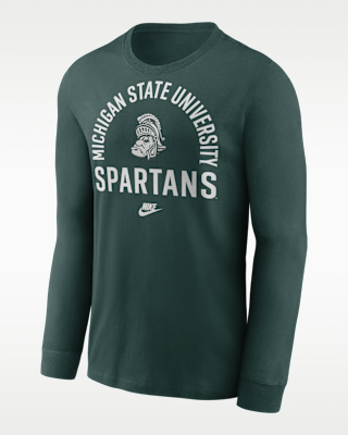 Мужская футболка Michigan State Legacy Arched Logo Nike College Long-Sleeve