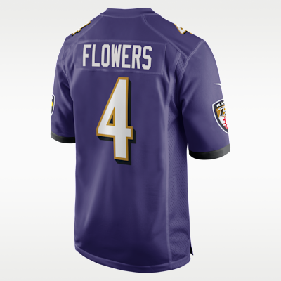 Jersey de fútbol americano Nike de la NFL Game para hombre Zay Flowers Baltimore Ravens