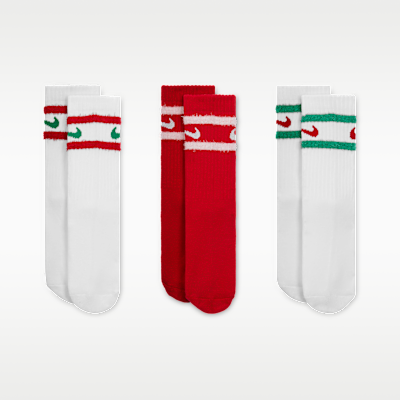 Calcetas para niños talla pequeña Striped Feather Nike (3 pares)