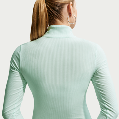 Nike Sportswear Chill Knit Sıkı Kesimli Çeyrek Fermuarlı Uzun Kollu Fitilli Kadın Üstü görsel 2