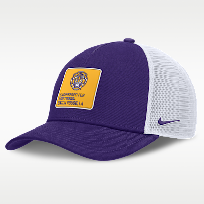Gorra de rejilla universitaria Nike ajustable para hombre LSU On-Field Rise Engineered 