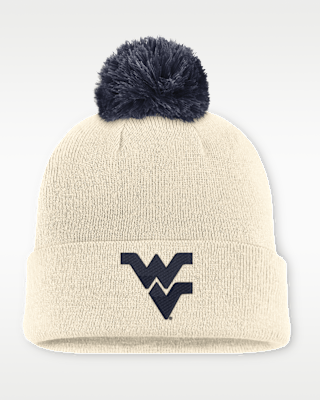 Женские West Virginia Campus Prep Script Nike College Cuffed Pom Beanie