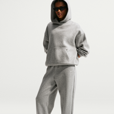 Nike Studio Fleece Orta Kalınlıkta Yüksek Belli Oversize Dar Paça Kadın Eşofman Altı görsel 4