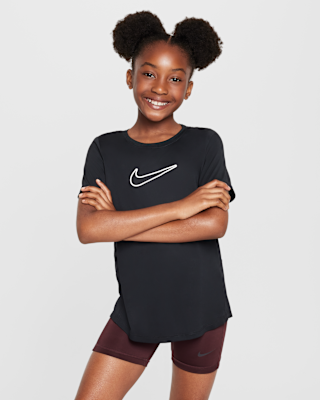 Детские шорты Nike One Fitted Big Kids' (Girls') Dri-FIT Short-Sleeve Top