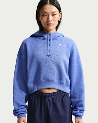 Женское худи Nike Sportswear Phoenix Fleece Oversized Cropped Henley Hoodie