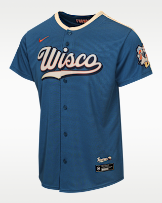Детские джерси Milwaukee Brewers City Connect Big Kids' Nike MLB Stadium Jersey