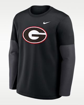 Мужская футболка Georgia Sideline Coach Nike Therma-FIT College Long-Sleeve