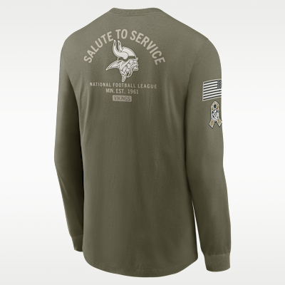 Playera de manga larga Nike de la NFL para hombre Minnesota Vikings Salute to Service