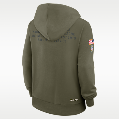 Sudadera con gorro sin cierre Nike Dri-FIT de la NFL para mujer Green Bay Packers Salute to Service Sideline