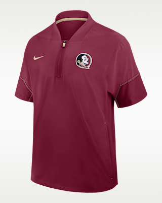 Мужская куртка Florida State Sideline Coach Nike College 1/2-Zip Short-Sleeve Hooded