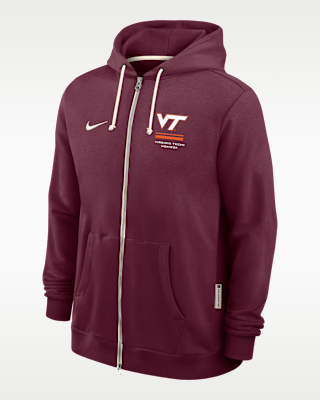 Мужское худи Virginia Tech Sideline Standard Issue Nike Dri-FIT College Full-Zip Hoodie