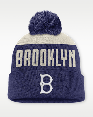 Мужские  Brooklyn Dodgers Cooperstown Peak Nike MLB Cuffed Pom Beanie
