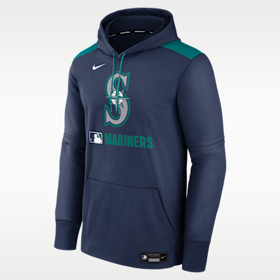 Sudadera con gorro sin cierre Nike Therma de la MLB para hombre Seattle Mariners Authentic Collection
