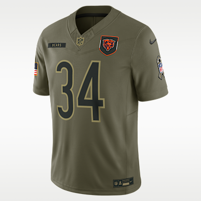 Jersey Nike Dri-FIT de la NFL Limited para hombre Walter Payton Chicago Bears Salute to Service Retired